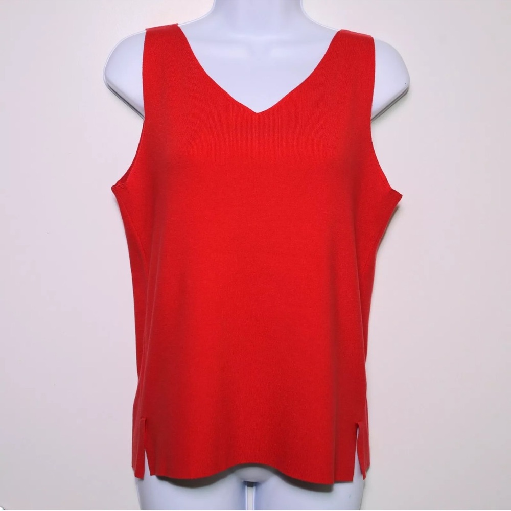 MM.LAFLEUR - Red Sleeveless V-Neck Stretch Tank Top Shirt - Women's Medium 🔥